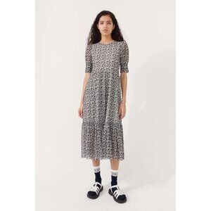 Baum Und Pferdgarten Jocelyn Black White Mesh Midi Dress Size S